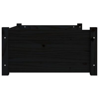 vidaXL Pasja postelja črn 75,5x55,5x28 cm trdna borovina
