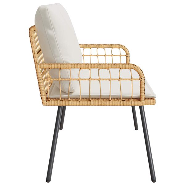 vidaXL Vrtna klop z blazino Rjava 114 x 64 x 78cm Kovina