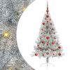 vidaXL Umjetna preddekorirana božićna jelka srebrna 120 cm PET