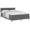 vidaXL Postelja z vzmetnico z blazino Temno siva 140 x 190 cm blago