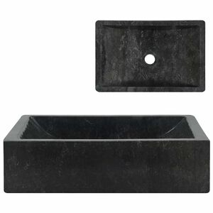 vidaXL Umivalnik 45x30x12 cm marmor visok sijaj črn