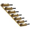 vidaXL Stensko stojalo za vino za 7 steklenic 2 kosa zlato kovinsko