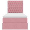 vidaXL Postelja z dodatnim prostorom za shranjevanje in vzmetnico Roza