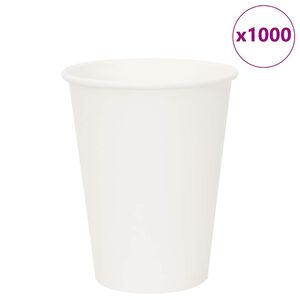 vidaXL Papirnate skodelice za kavo 1000 kosov 300 ml bele barve