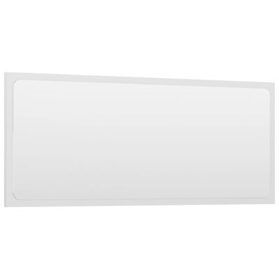 vidaXL Kopalniško ogledalo visok sijaj belo 90x1,5x37 cm iverna pl.