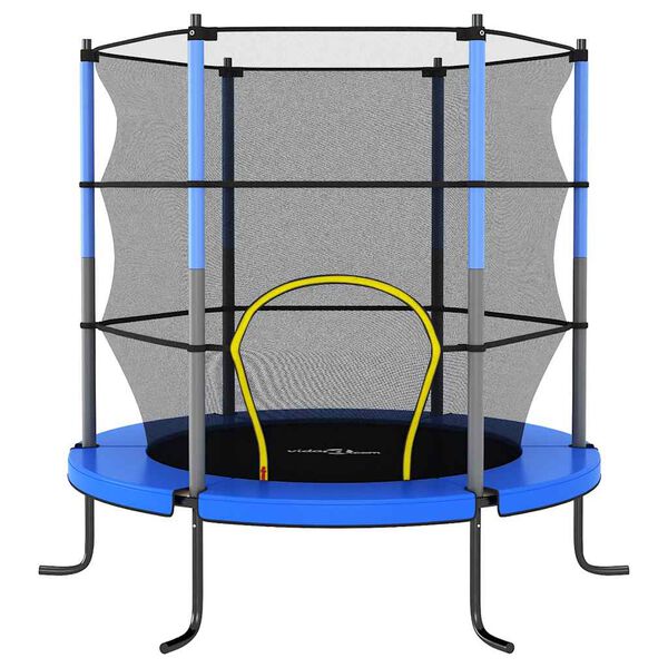 vidaXL Trampolin z varnostno mrežo okrogel 140x160 cm moder