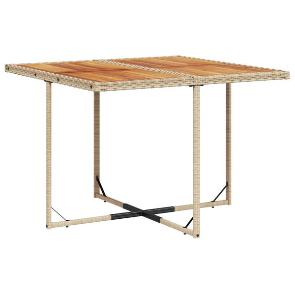 vidaXL Vrtna jedilna garnitura 11-delna z blazinami bež poli ratan