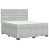 vidaXL Postelja boxspring z vzmetnico Svetlo siva 140 x 200 cm Žamet