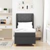 vidaXL Postelja s pomično posteljo in vzmetnico Temno Siva 90x190 cm