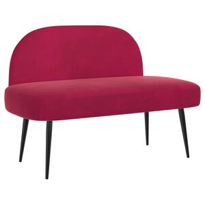 vidaXL Oblazinjena klop z naslonom vinsko rdeča 110 x 60 x 76 cm Žamet