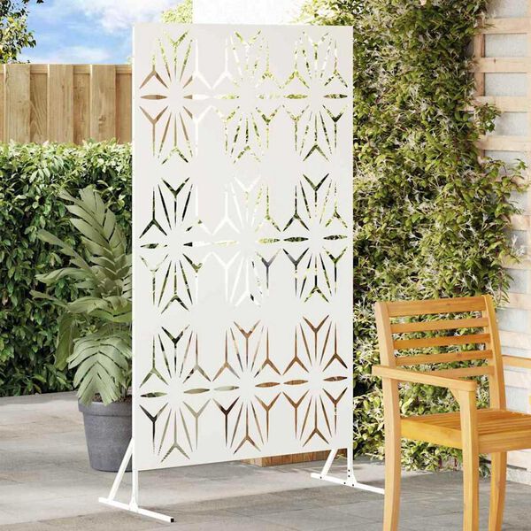 vidaXL Zaslonska zaščita Bela Jeklo