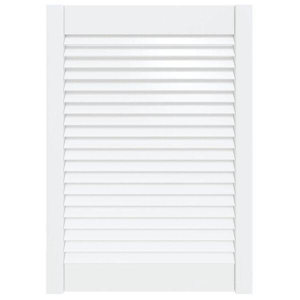 vidaXL Vrata za omarico z letvicami bela 69x49,4 cm trdna borovina