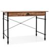 vidaXL Pisalna miza s predalom 110x55x75 cm barva hrasta