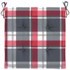 vidaXL Blazine za vrtne stole 4 kosi rdeče karo 40x40x4 cm oxford