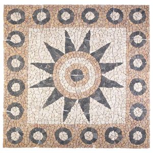 vidaXL Mozaik plo&scaron;čice s cvetnim vzorcem večbarvno 120 x 120 cm Marmor