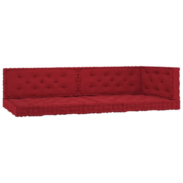 vidaXL Talne blazine za palete 5 kosov bordo rdeče bombaž