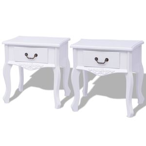 vidaXL Nočna Omarica 2 kosa MDF Bele Barve