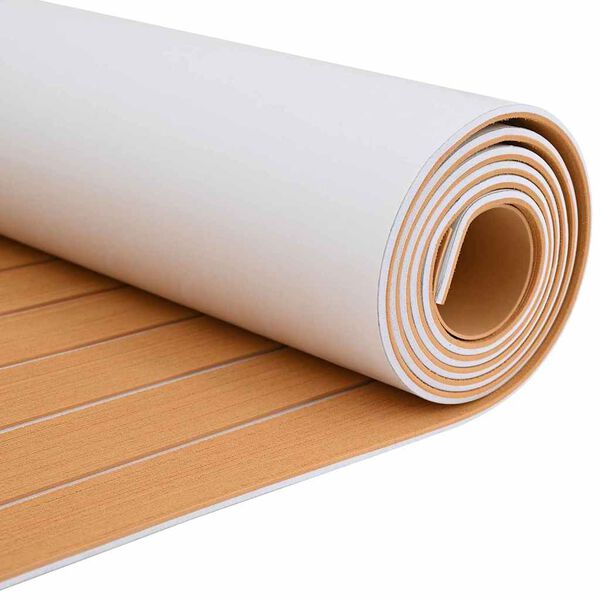 vidaXL Plavajoča talna obloga Rjava in bela 240 x 60 cm EVA pena