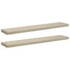 vidaXL Stenske police 2 kosa barva hrasta 120x23,5x3,8 cm MDF