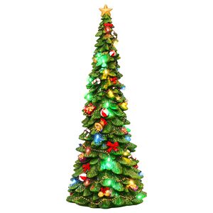 vidaXL Svetleče božično drevo SALO 16,5 x 15,5 x 40 cm Smola Zelena