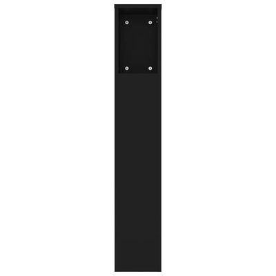 vidaXL Vzglavna omarica črna 180x18,5x104,5 cm