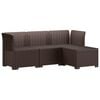 vidaXL 4-sedežna vrtna sofa z rattan videzom PP Rjava