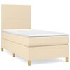 vidaXL Box spring postelja z vzmetnico krem 90x200 cm blago