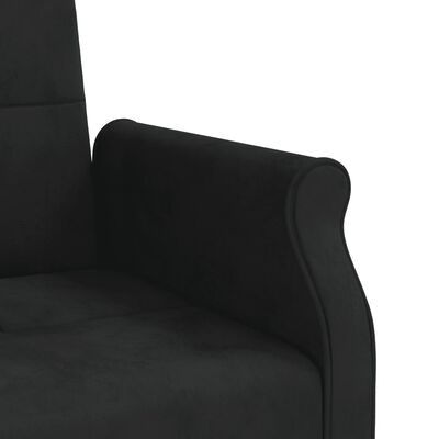 vidaXL Raztegljiv kavč z blazinami črn žamet