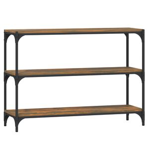 vidaXL Knjižna omara dimljen hrast 100x33x70,5 cm inž. les in jeklo
