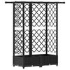 vidaXL Dvignjeno leži&scaron;če s trellisom in streho Črna 124 x 40 x 121 cm