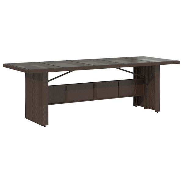 vidaXL Vrtna bistro garnitura 11-delna z blazinami rjav poli ratan