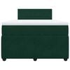 vidaXL Box spring postelja z vzmetnico temno zelen 120x190 cm žamet
