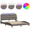 vidaXL Posteljni okvir z LED brez vzmetnice Hvar taupe 160x200 cm tkanina
