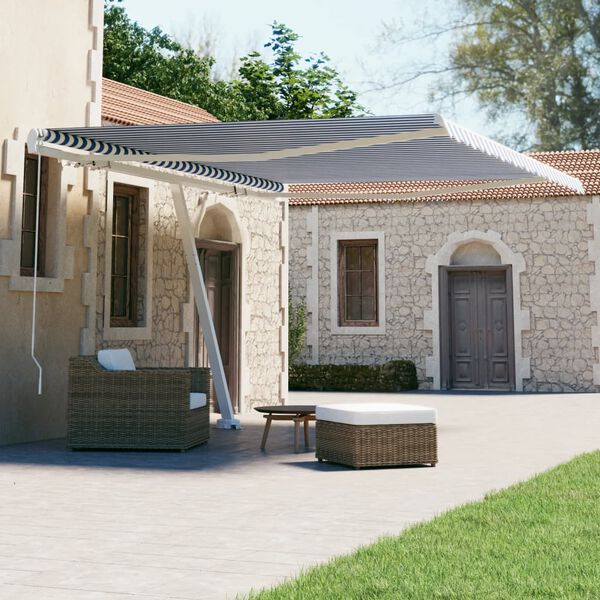 vidaXL Prostostoječa ročno zložljiva tenda 400x300 cm modra/bela