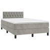 vidaXL Box spring postelja z vzmetnico svetlo siva 120x190 cm žamet