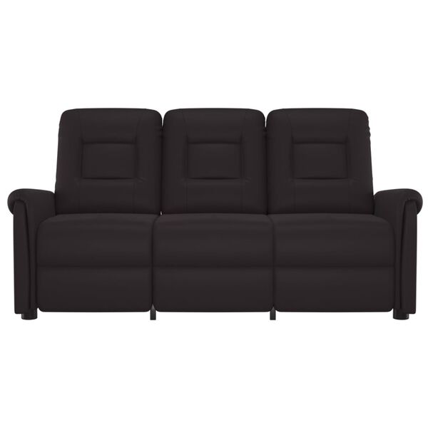 vidaXL Masažni trosed črno umetno usnje