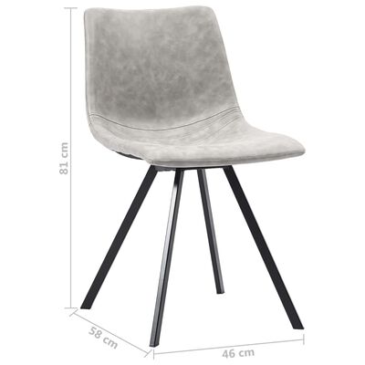 vidaXL Jedilni stoli 6 kosov svetlo sivo umetno usnje