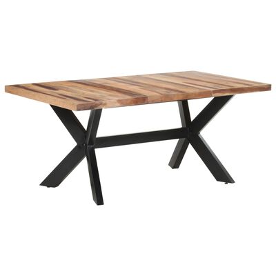 vidaXL Jedilna miza 180x90x75 cm trden les z medenim zaključkom
