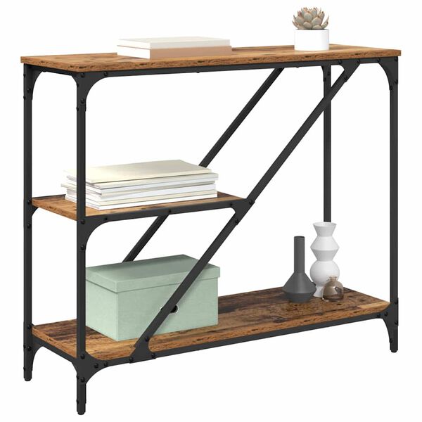 vidaXL Konzolna miza Star les 88,5 x 30 x 75 cm Konstruiran les