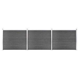 vidaXL Komplet ograjnih panelov WPC 526x146 cm črn