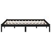 vidaXL Posteljni okvir črn iz trdne borovine 200x200 cm