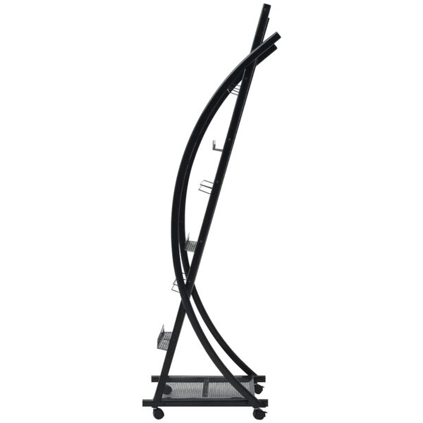 vidaXL Stojalo za revije 40x32x131 cm črne barve A4