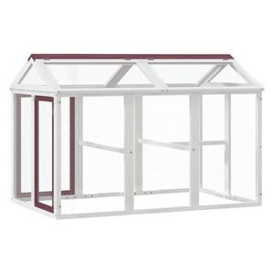 vidaXL Ograda za male živali mocha 141x94x104 cm trdna borovina