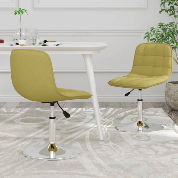 vidaXL Vrtljivi jedilni stoli 2 kosa zeleno blago