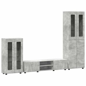 vidaXL Komplet TV omaric FLORIN 3 pcs Betonsko siva Konstruiran les