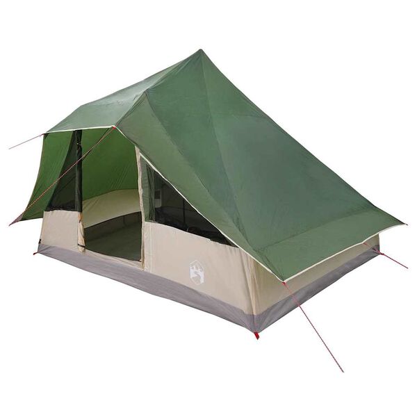 vidaXL Tipi šotor s streho Zelena 364 x 281 x 257 cm tafeta