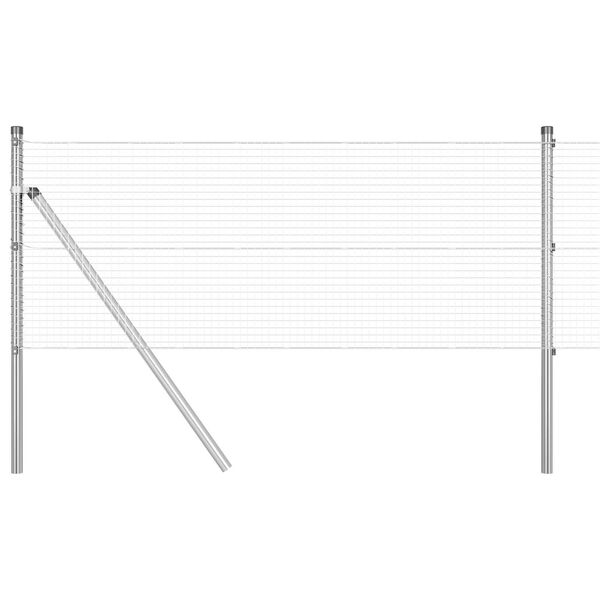 vidaXL Steber ograje. srebrna 100 x 0,6 m (19 x 19 mm mreža) Jeklo