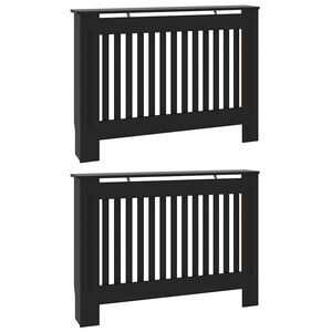 vidaXL Pokrov radiatorja 2 kos Črna 112 x 19 x 81,5 cm Inženirski les