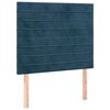 vidaXL Vzglavje postelje temno modro 90x5x118/128 cm žametno