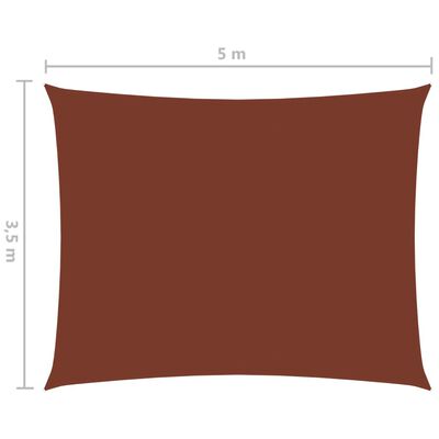 vidaXL Senčno jadro oksford blago pravokotno 3,5x5 m terakota